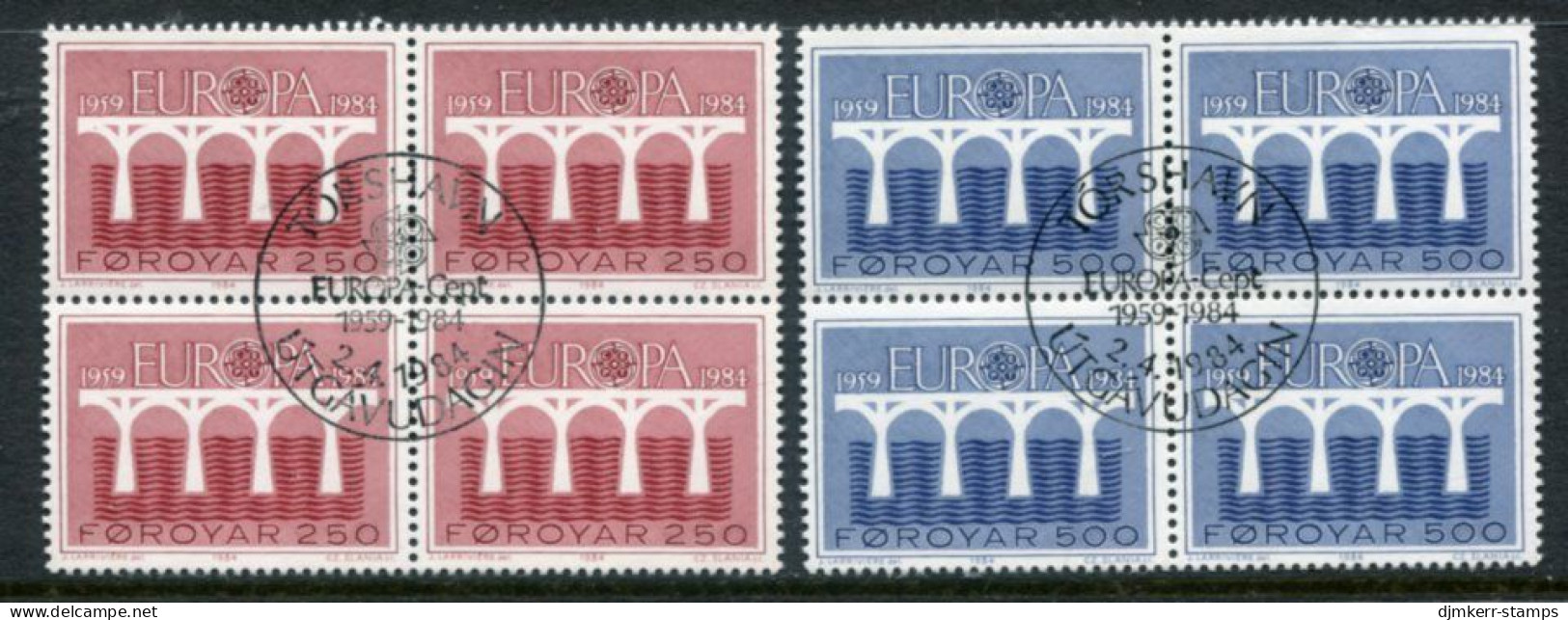 FAROE IS. 1984 Europa Blocks Of 4 Used.  Michel 97-98 - Färöer Inseln