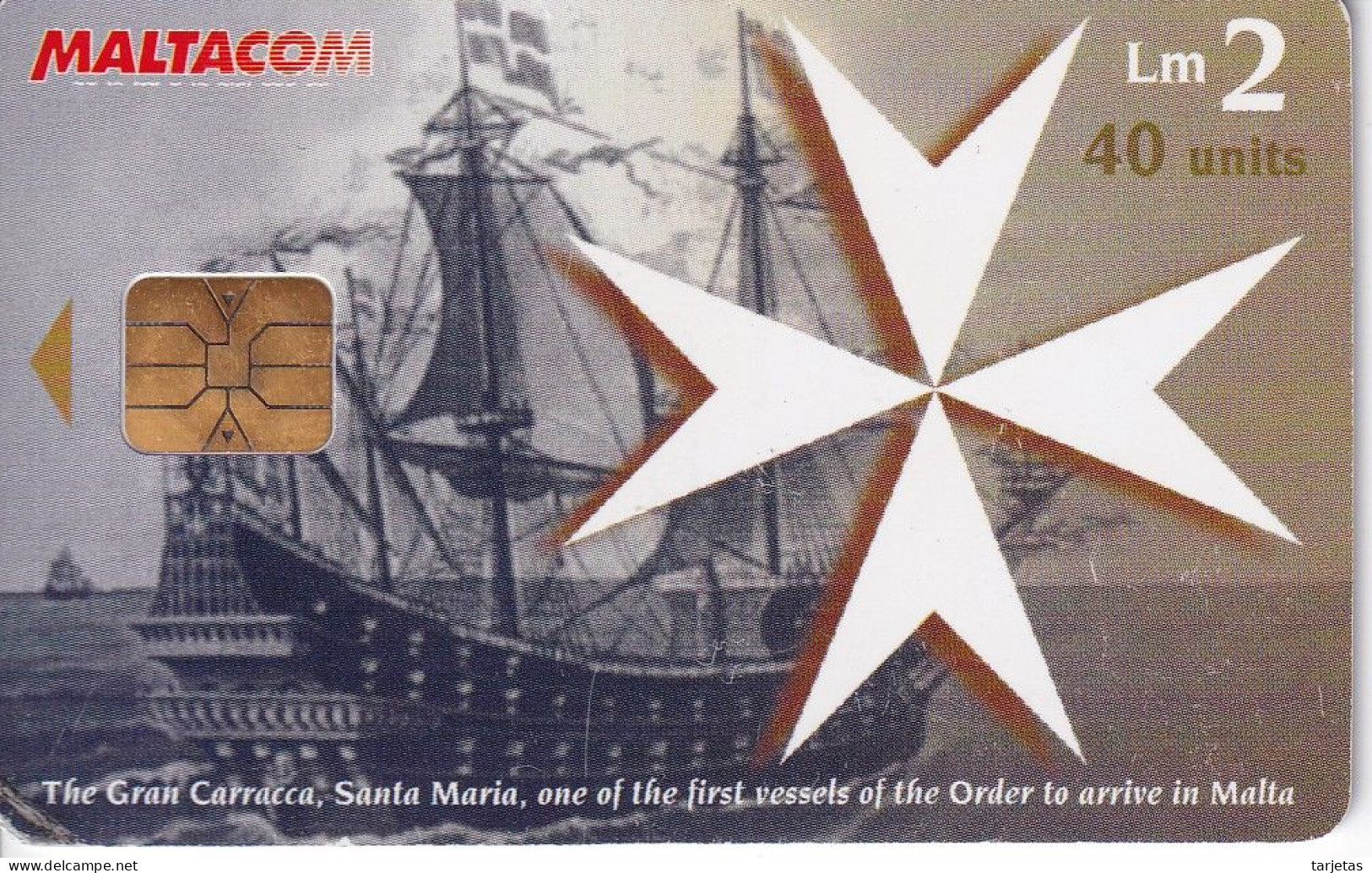 TARJETA DE MALTA DE LOS GRAND MASTERS (BARCO-SHIP) - Malte