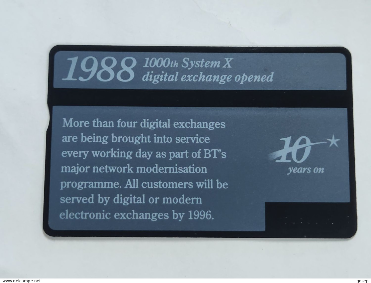 United Kingdom-(BTI093)10YEARS ON-digital Exchange-(93)(10units)-(410M11304)-(tirage-3.282)-(price Cataloge-6.00£-mint) - BT Edición Interna