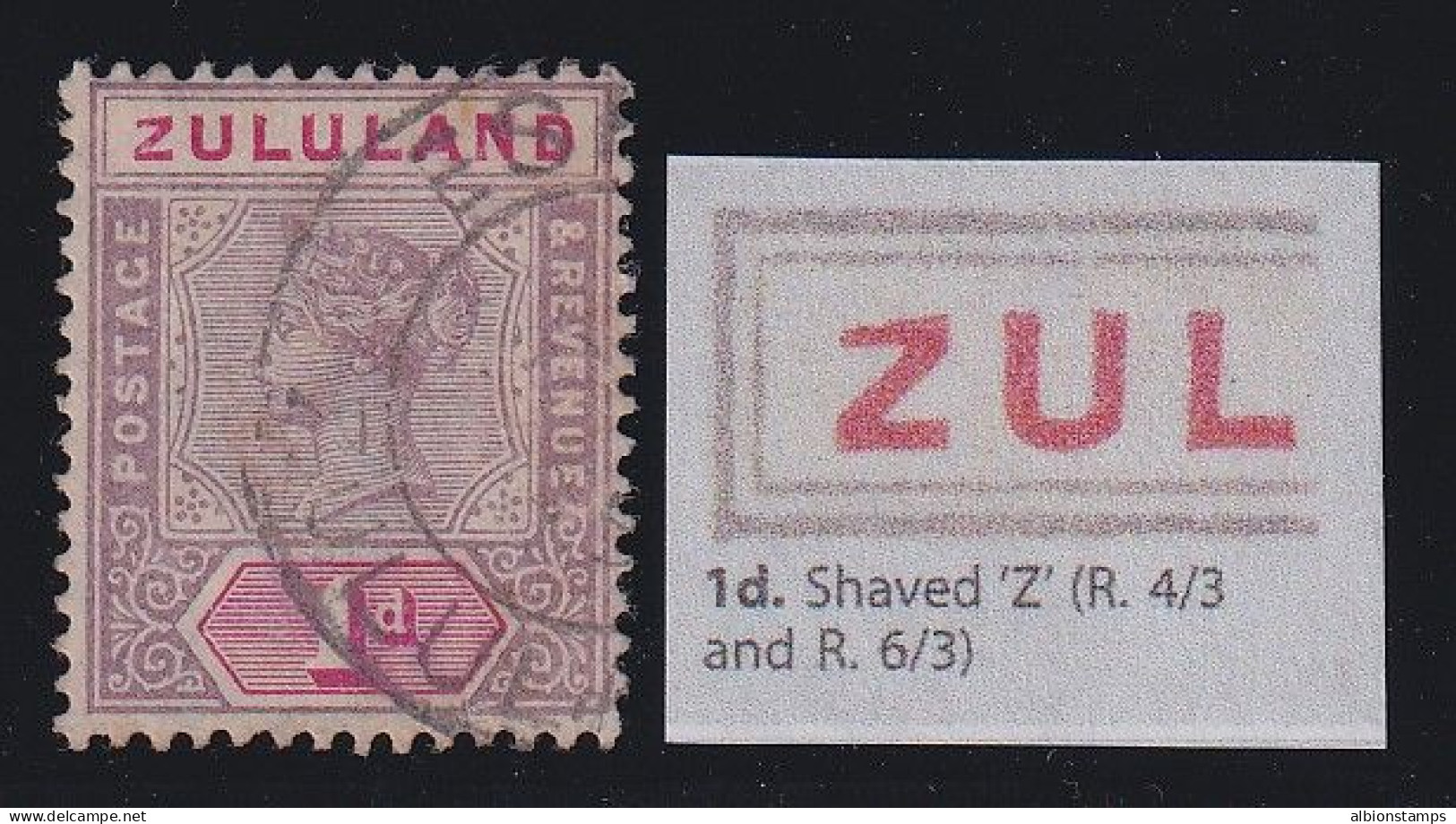 Zululand, SG 21a, Used "Shaved Z" Variety - Zululand (1888-1902)