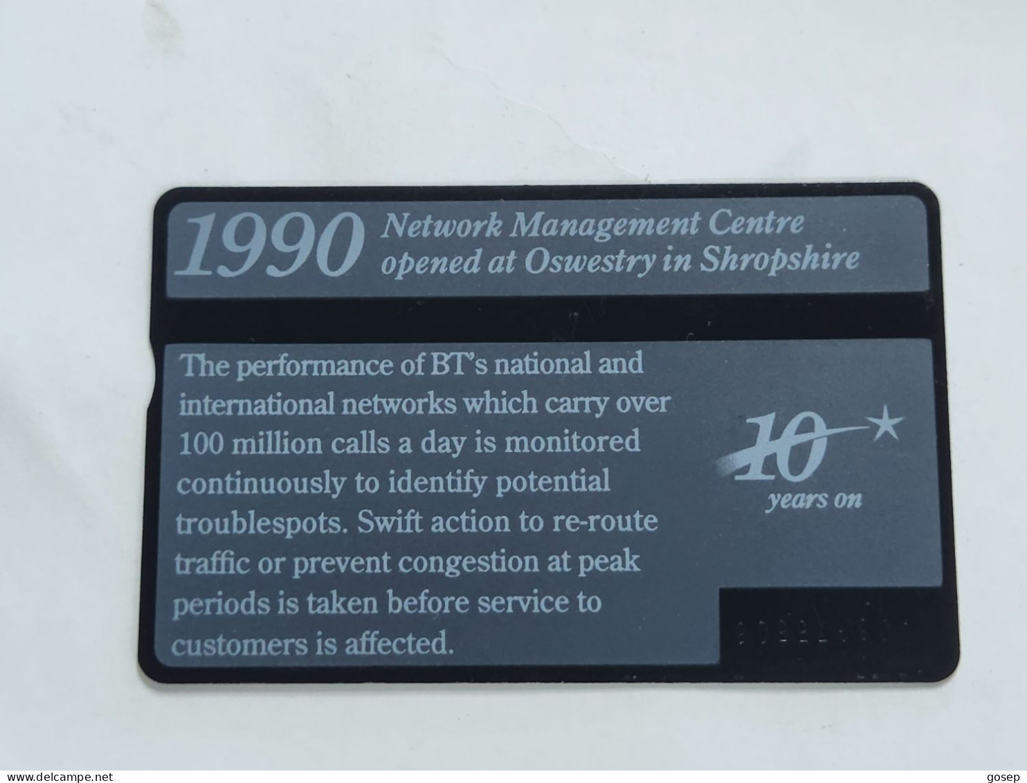 United Kingdom-(BTI095)10YEARS ON-network Management(95)(10units)(408G75508)-(tirage-3.282)-(price Cataloge-6.00£-mint) - BT Internal Issues