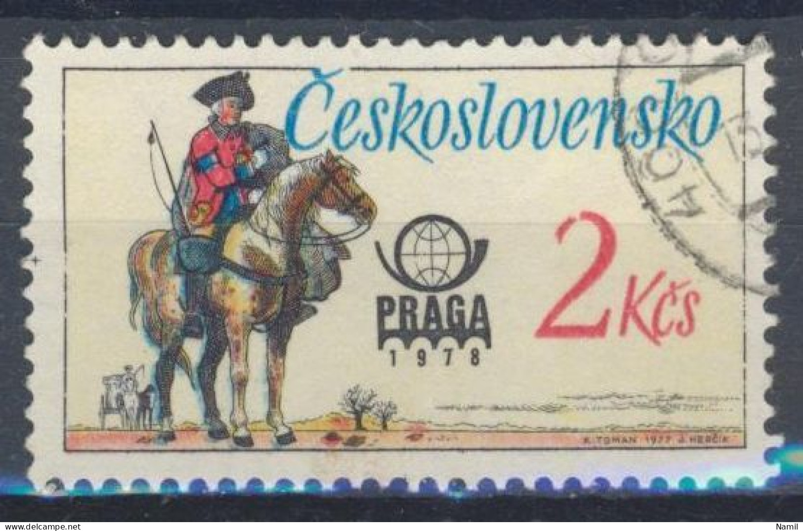 Tchécoslovaquie 1977 Mi 2379 (Yv 2215), Obliteré, Varieté Position 30/1 - Variedades Y Curiosidades