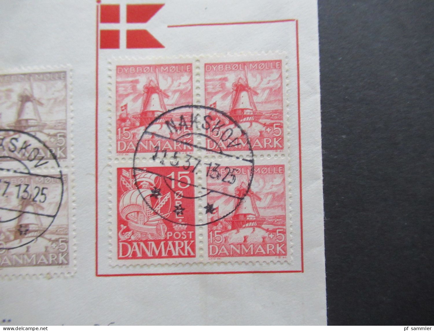 Dänemark 1937 Dybbol Mühle / 3 Zusammendrucke Aus Markenheftchen Einschreiben Expres / Eilt Sehr! Nakskov - Stuttgart - Covers & Documents