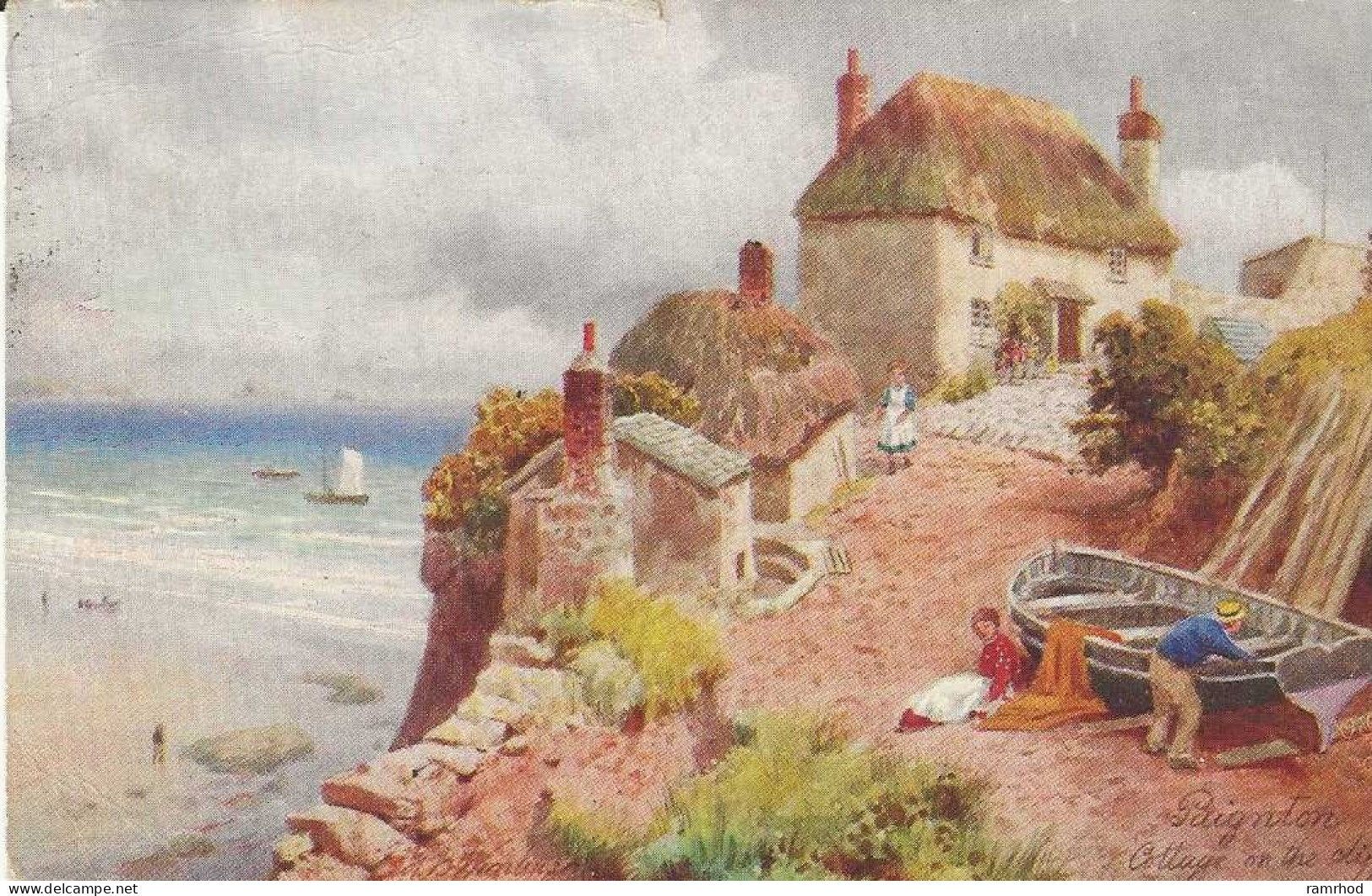 PAIGNTON, The Cottage On The Cliff (Publisher -Tuck's Oilette) Date - June 1906, Used - Paignton