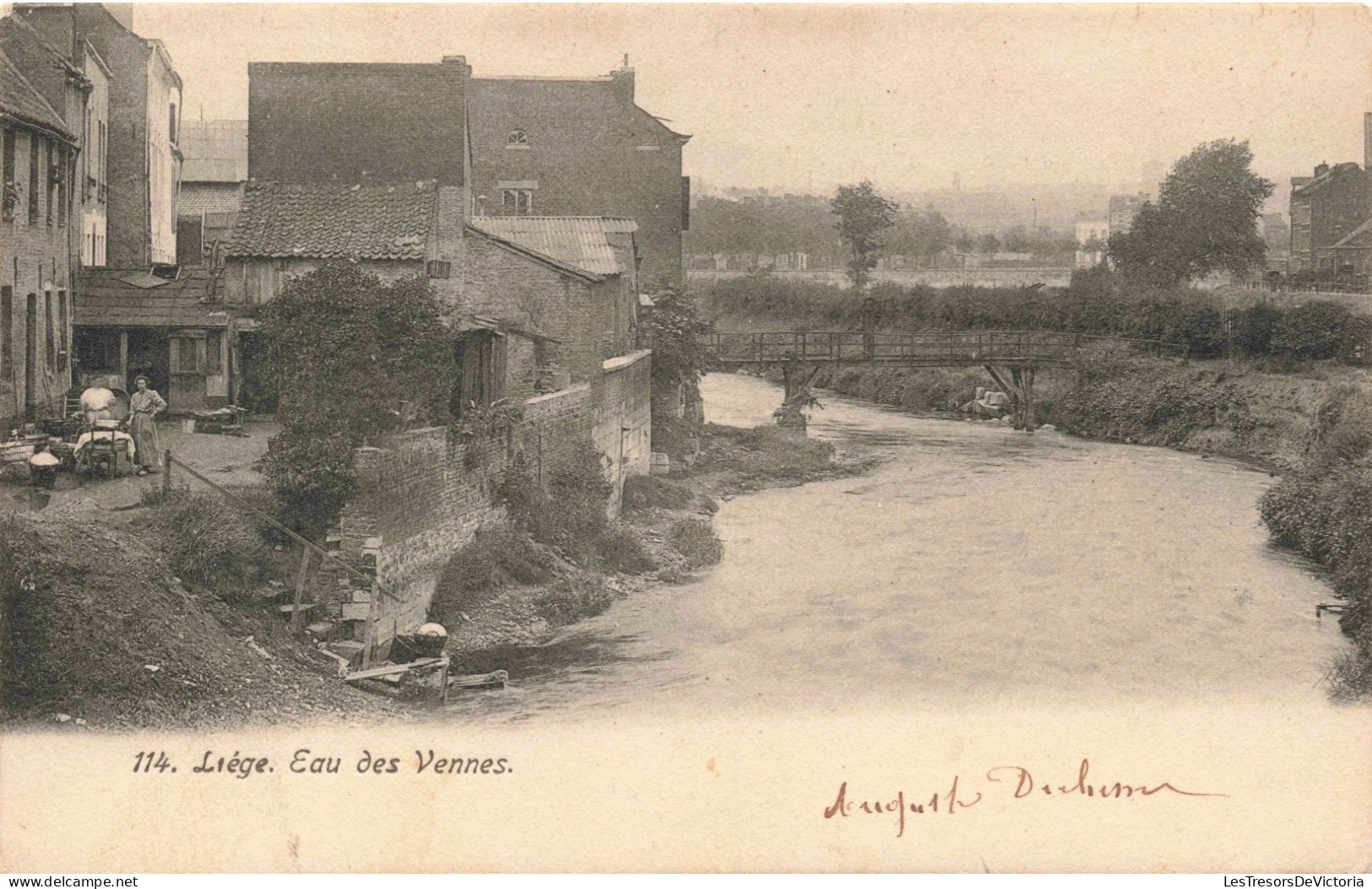 Belgique - Liège - Eau Des Vennes - Rivière - Pont - Animé  - Carte Postale Ancienne - Liege