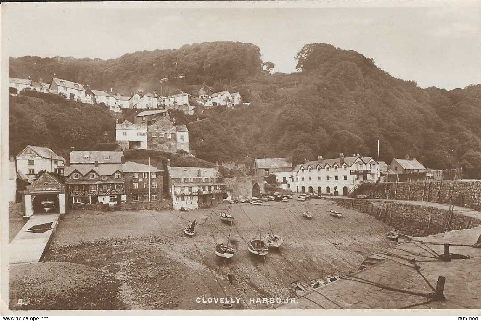 CLOVELLY, Harbour (Publisher - Tuck's) Date - Unknown, Unused (Vintage Real Photograph) - Clovelly