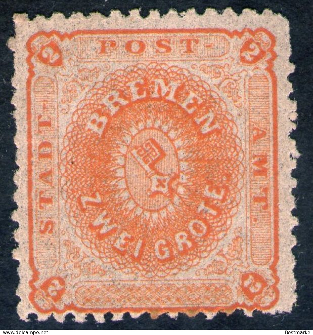 2 Grote Dunkelorange - Bremen Nr. 10 A - Postfrisch - Bremen