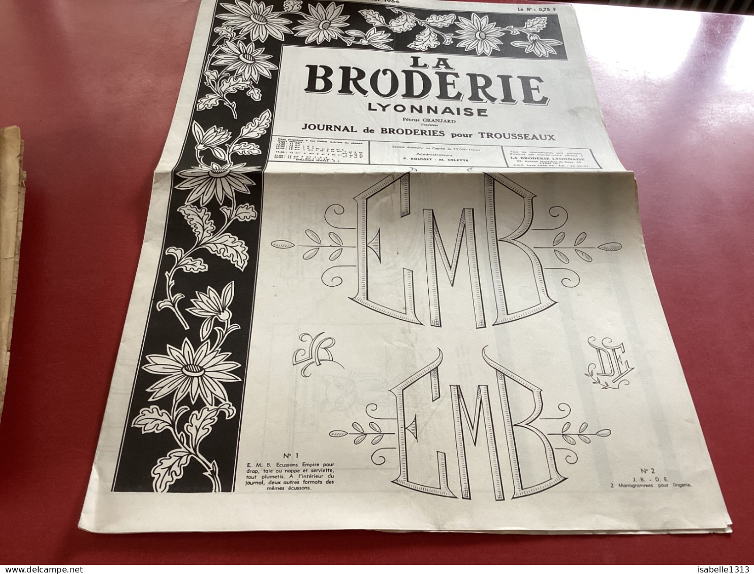 La Broderie Lyonnaise   Journal De Broderie Pour Trousseaux  Numéro  1248 - Sonstige & Ohne Zuordnung