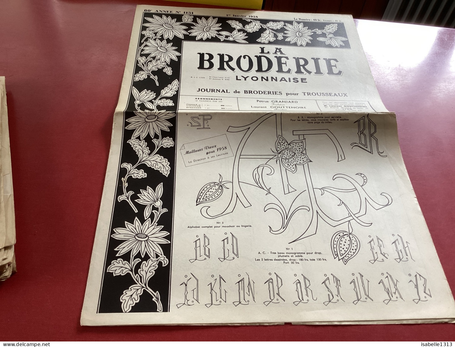 La Broderie Lyonnaise   Journal De Broderie Pour Trousseaux  Numéro  1151 - Altri & Non Classificati