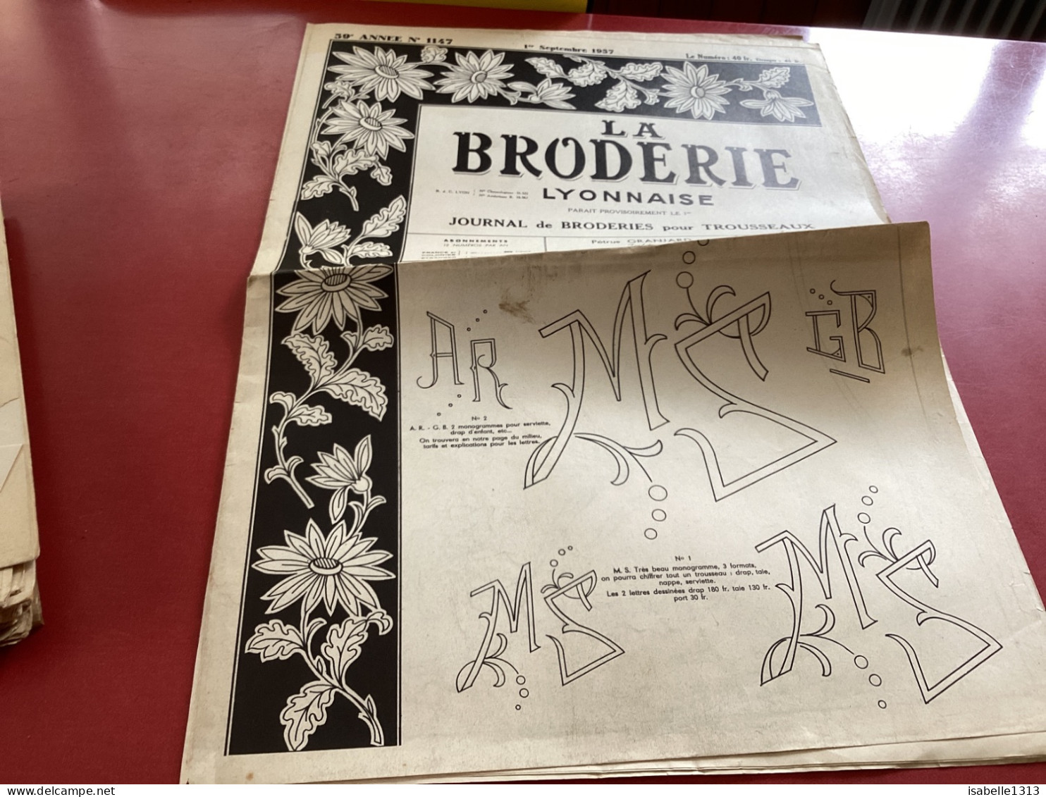 La Broderie Lyonnaise Journal De Broderie Pour Trousseaux Numéro 1147 - Altri & Non Classificati