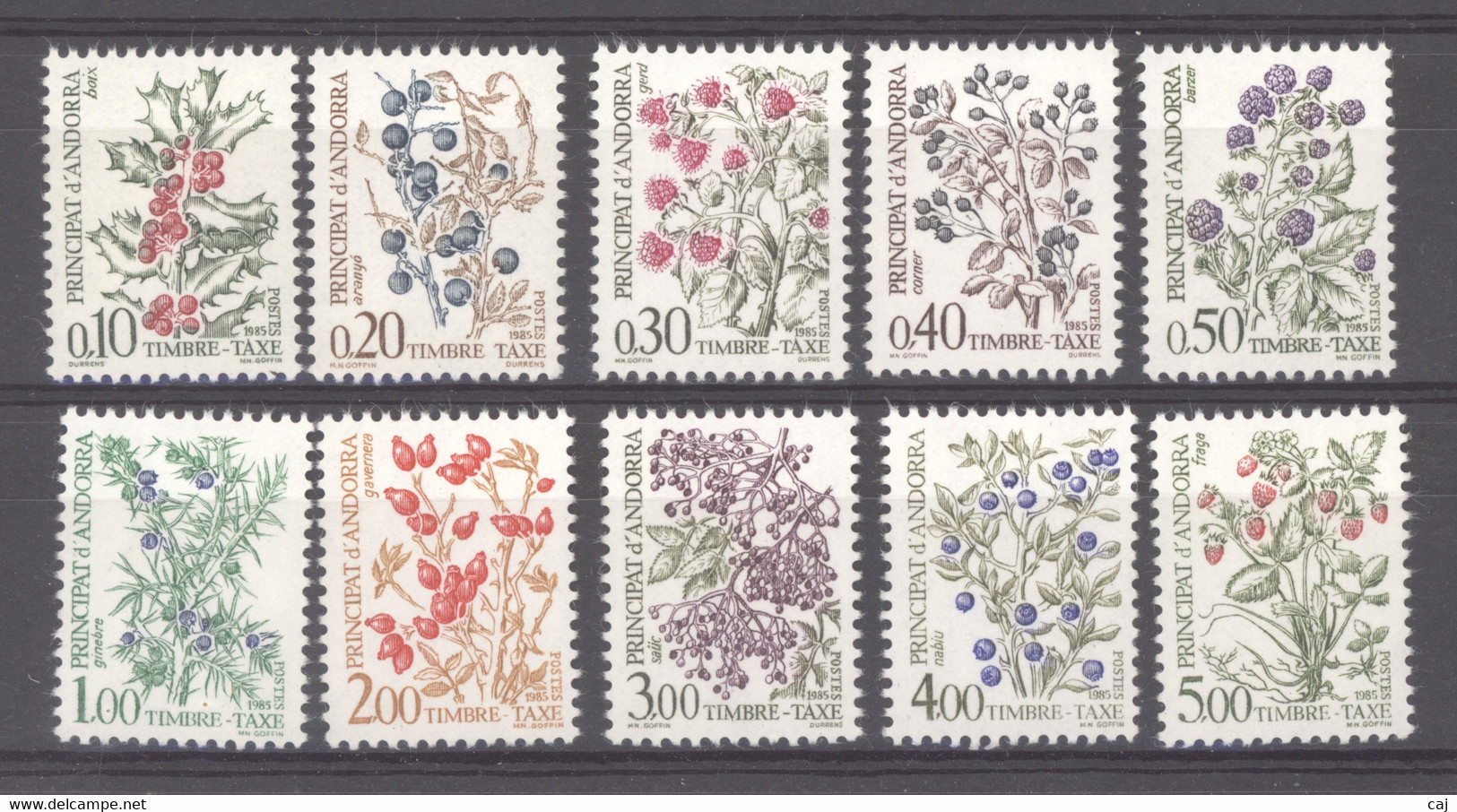 Andorre  -  Taxes   :  Yv  53-62  **   Fleur - Flower - Unused Stamps