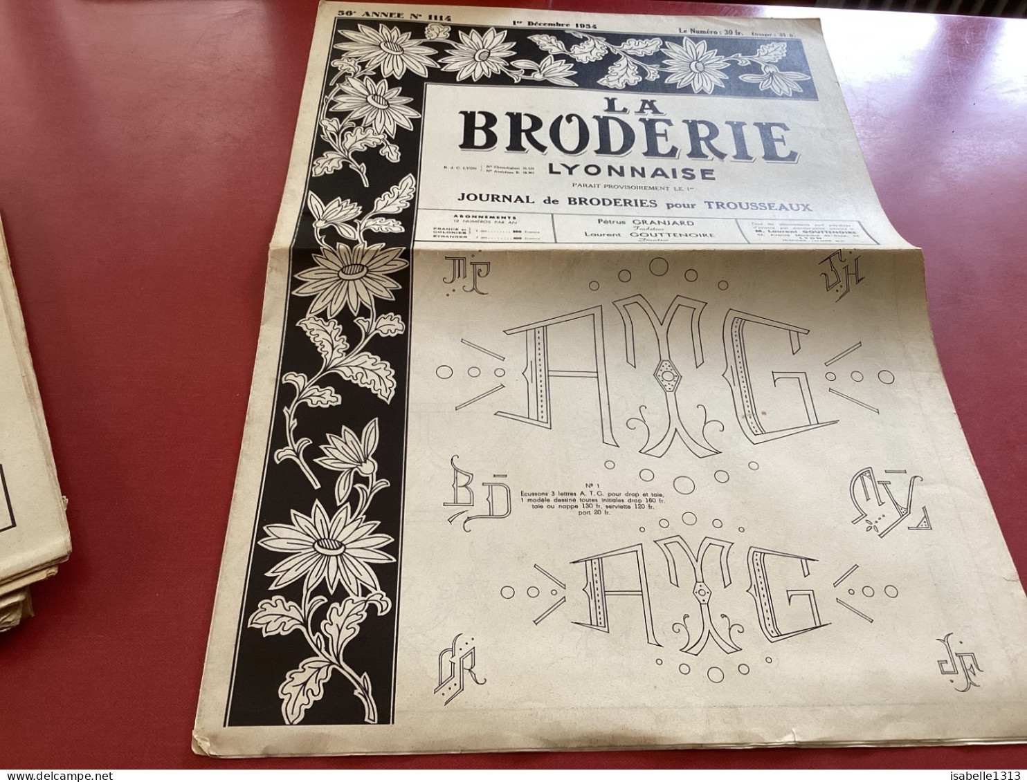 La Broderie Lyonnaise Journal De Broderie Pour Trousseaux Numéro 1114 - Other & Unclassified