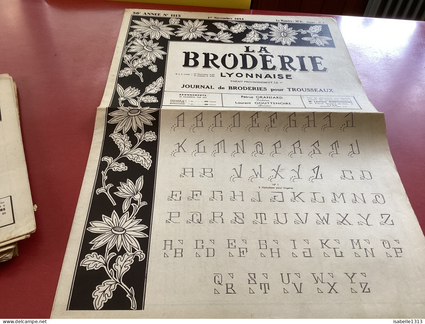 La Broderie Lyonnaise Journal De Broderie Pour Trousseaux Numéro 1113 - Other & Unclassified