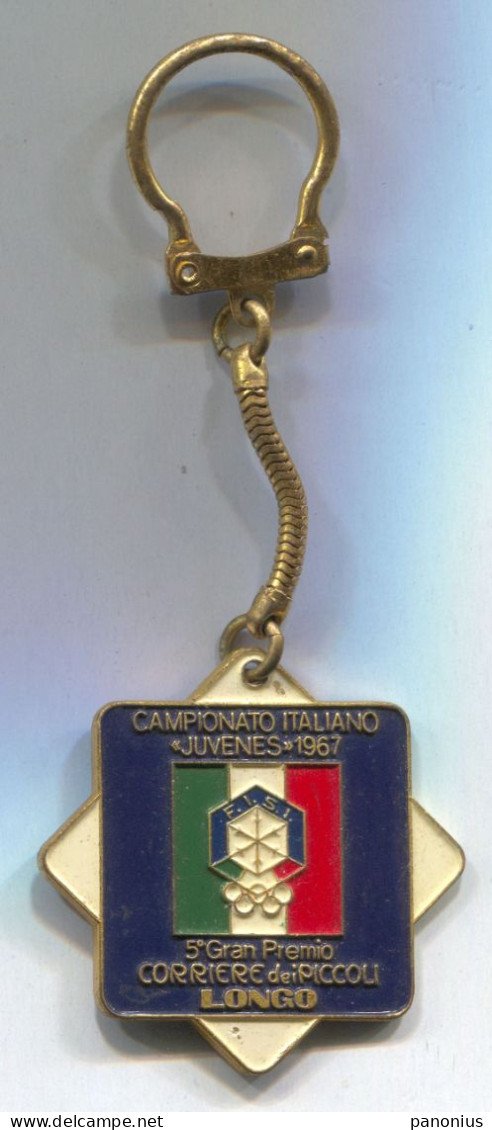 Olympic / Olympiade - Ski Skiing F.I.S.I. Campionato Juvenes 1967. Italy, Keychain / Keyring By Bertoni - Habillement, Souvenirs & Autres