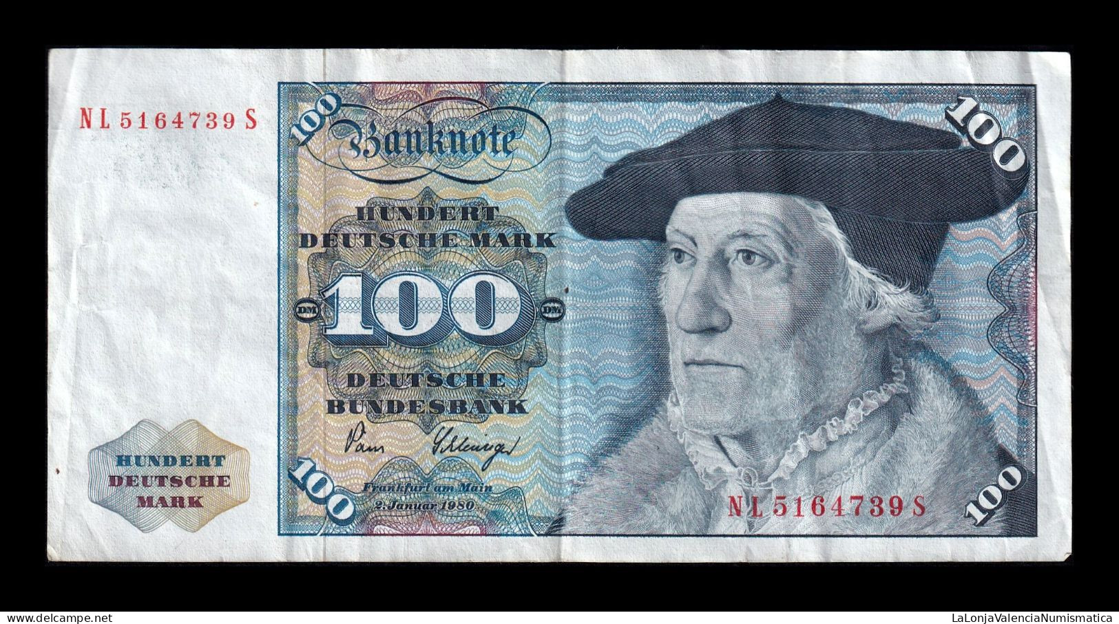 Alemania República Federal Federal Republic Of Germany 100 Mark 1980 Pick 34c Mbc Vf - 100 Deutsche Mark