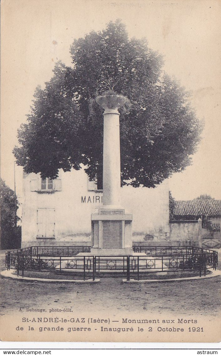 Cpa -38 - St André Le Gaz - Monument Aux Morts - Edi Debauge - Saint-André-le-Gaz