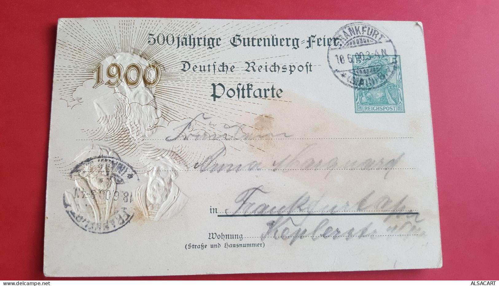 Zum 500 Jahrigen Geburts Jubilaum Johhannes Gutenbergs , Frankfurt   , Rare - Frankfurt A. Main