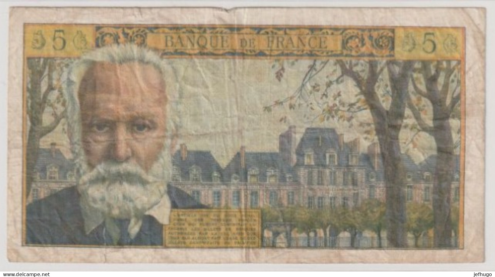 5 NOUVEAUX FRANCS . NF .VICTOR HUGO DU   G.6-5-1964.G..  .N° 10291401824   .   P.117 . 01824  . SCAN RECTO VERSO - 5 NF 1959-1965 ''Victor Hugo''