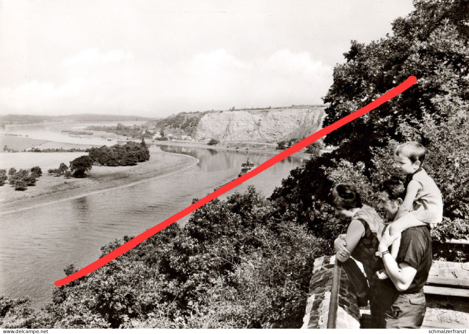 AK Diesbar Seusslitz Schöne Aussicht Felsen A Löbsal Nieschütz Göhrisch Hebelei Niederlommatzsch Meißen Familie DDR - Diesbar-Seusslitz