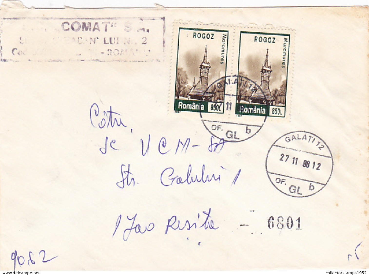 MARAMURES WOODEN CHURCH, SERBIAN SPRUCE TREE STAMPS ON COVER, 1998, ROMANIA - Lettres & Documents