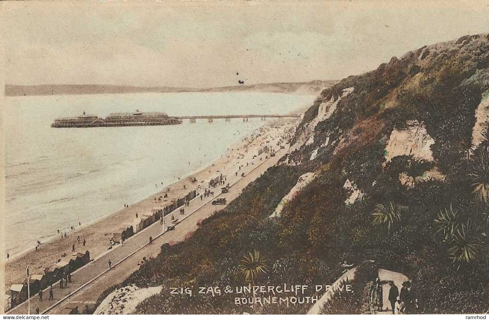 BOURNEMOUTH, Zig Zag & Undercliff Drive (Publisher - Unknown) Date - September 1927, Used (Vintage) - Bournemouth (until 1972)