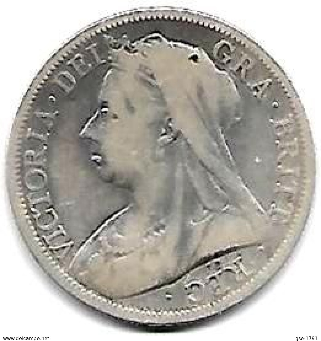 GRANDE- BRETAGNE  VICTORIA  Half CROWN 1900  ARGENT  TB+ - Sonstige & Ohne Zuordnung