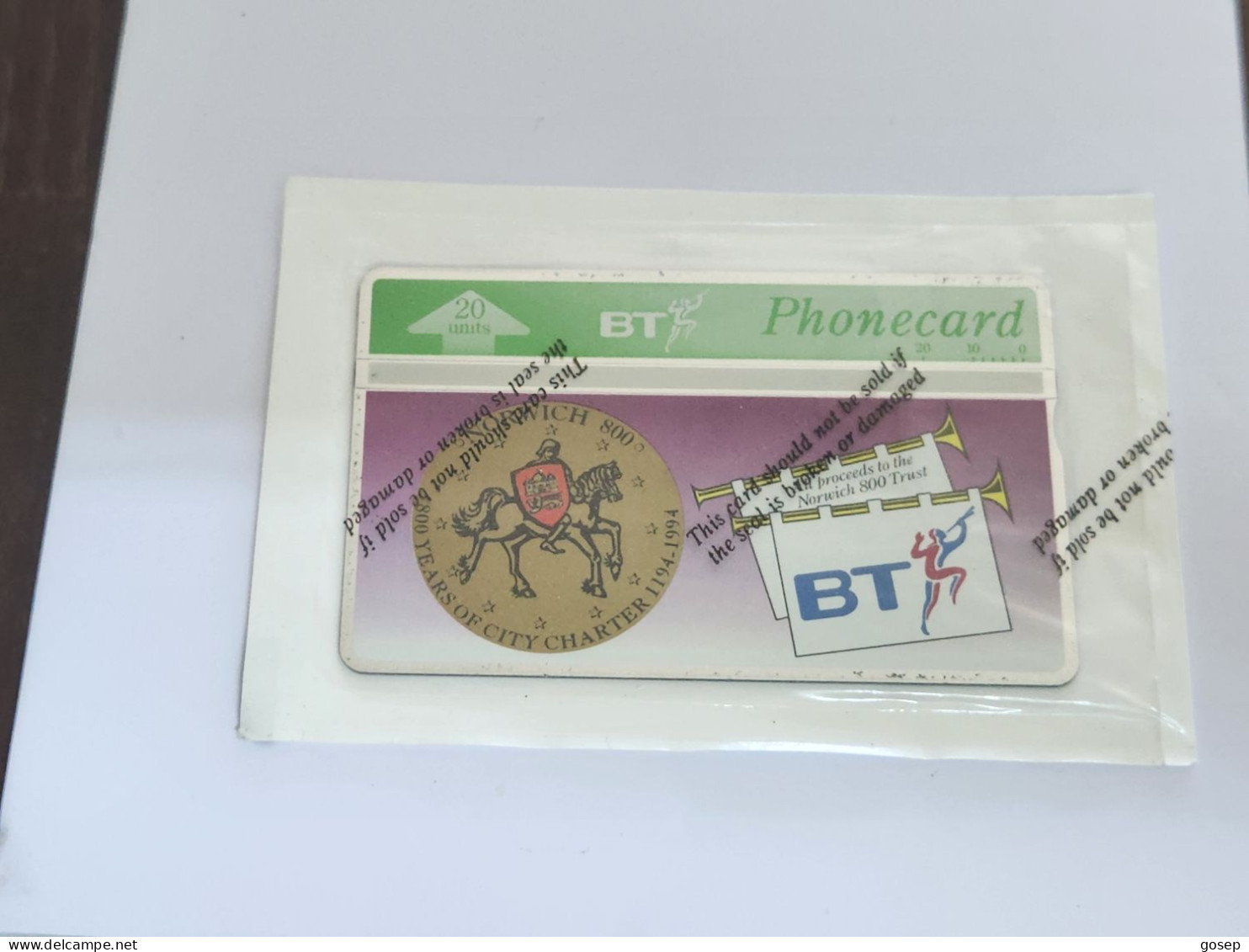 United Kingdom-(BTI100)-NORWICH 800-(106)(20units)(449A-COD INCLOSED)-(tirage-3.500)-(price Cataloge-8.00£-mint) - BT Internal Issues