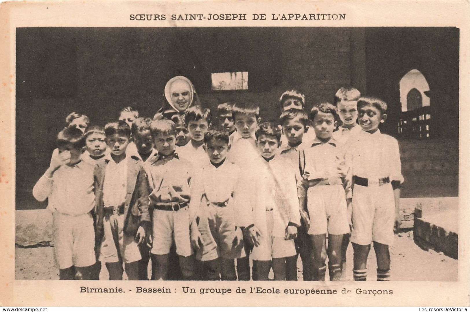 Birmanie - Bassein - Un Groupe De L'école Européenne De Garçons - Carte Postale Ancienne - Other & Unclassified