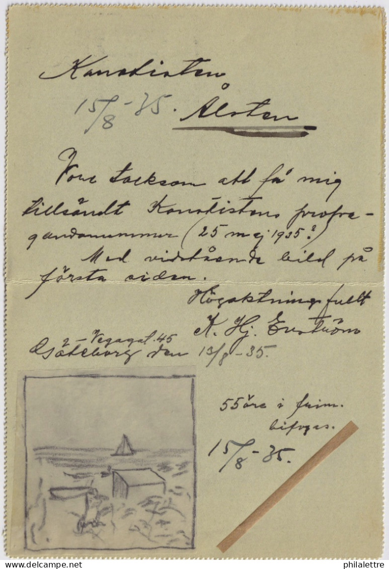 SWEDEN - 1935 Letter-Card Mi.K26.IV (p.11-1/2) Uprated Facit F143Ad From GÖTEBORG To ÅLSTEN - Briefe U. Dokumente