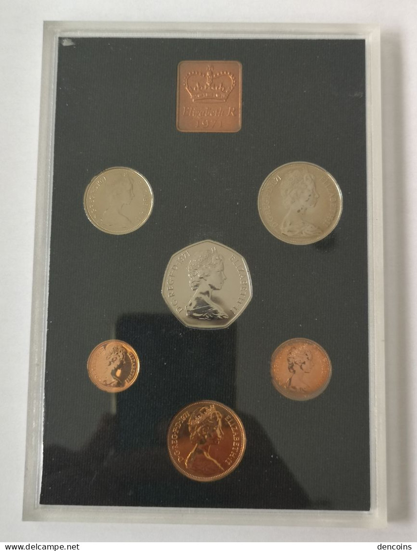 UNITED KINGDOM 1971 DECIMAL COINAGE PROOF SET – ORIGINAL - GREAT BRITAIN GRAN BRETAÑA GB - Mint Sets & Proof Sets