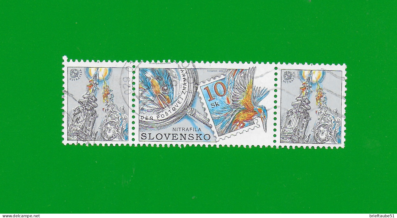 SLOVAKIA REPUBLIC 2002 Gestempelt°Used/Bedarf  MiNr. 443 + Zierfeld "Tag Der Briefmarke # Lupe " - Gebruikt