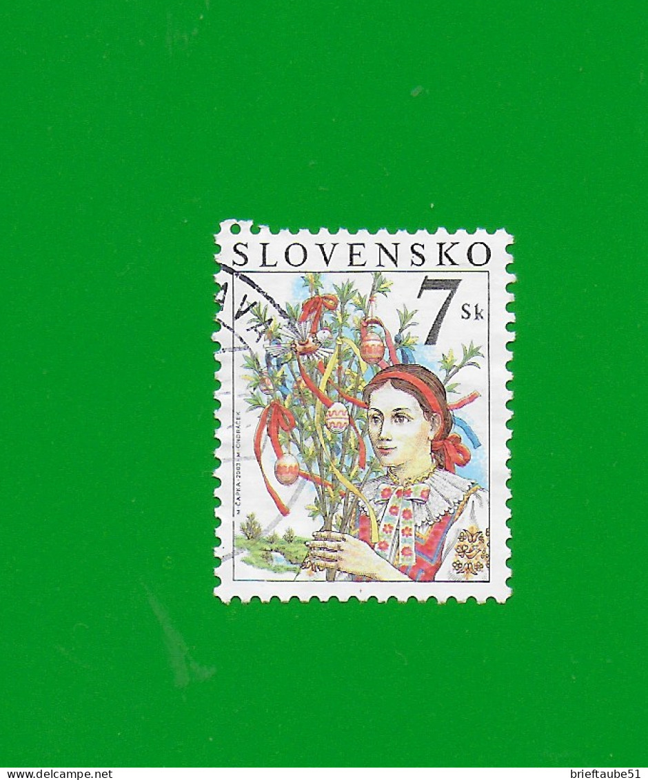 SLOVAKIA REPUBLIC 2003 Gestempelt°Used/Bedarf  MiNr. 447 "OSTERN # Frau Mit Tracht" - Oblitérés