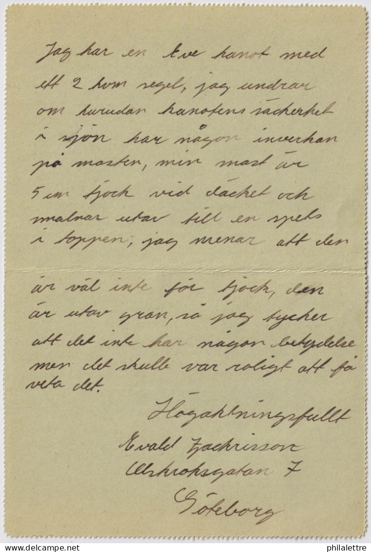 SWEDEN - 1935 Letter-Card Mi.K26.IV (p.11-1/2) Uprated Facit F240A From GÖTEBORG To ÅLSTEN - Briefe U. Dokumente