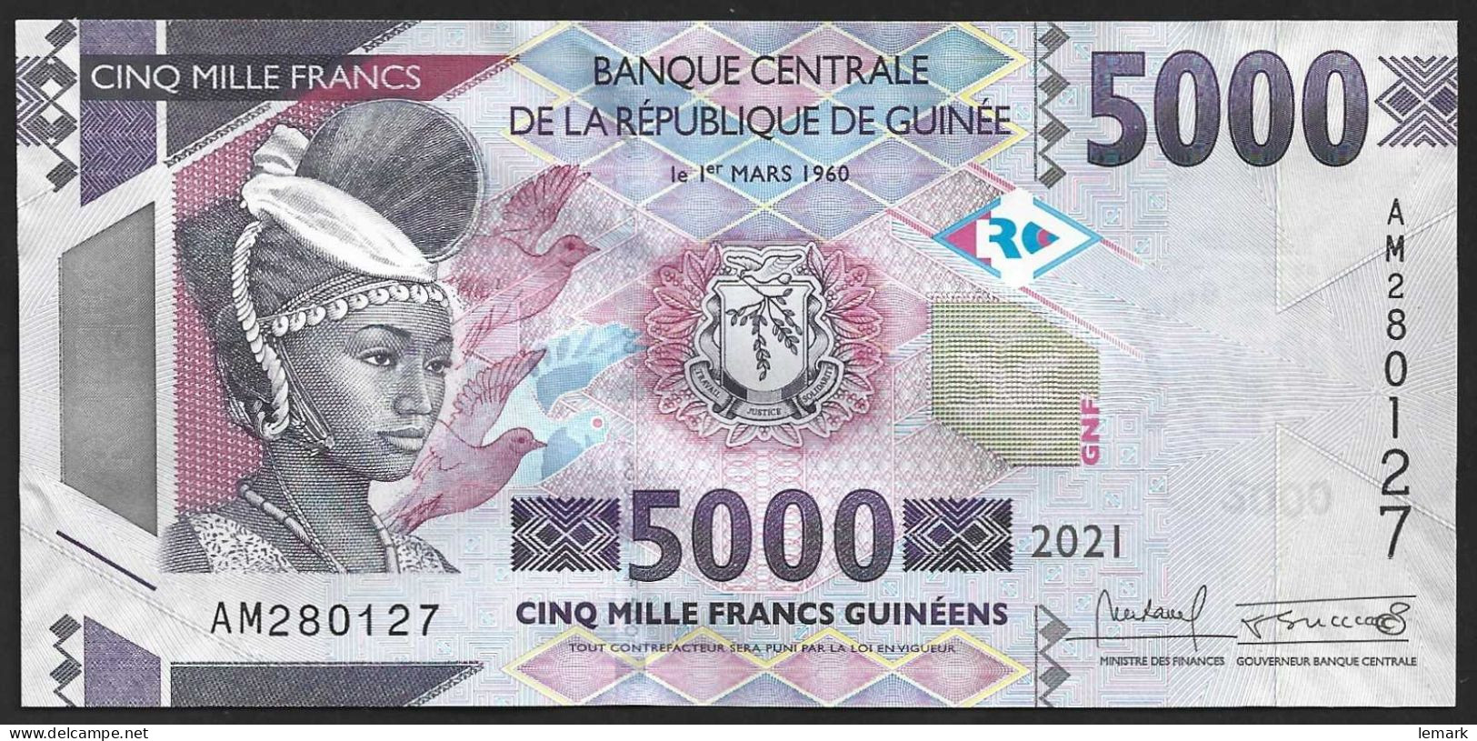 Guinea 1000 Francs 2018  P48c  UNC - Guinea