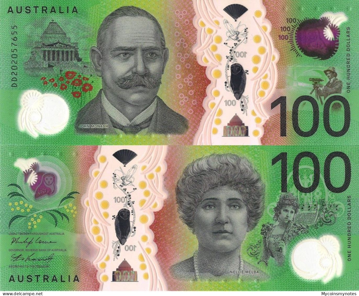 Australia 100 Dollars Banknote, 2020, PNEW, New Signature, UNC, Polymer - Local Currency