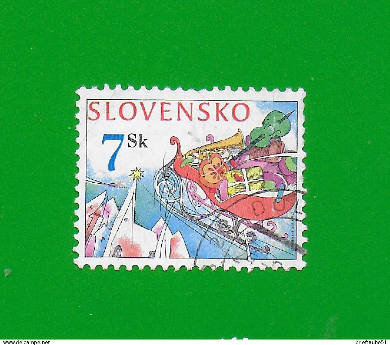 SLOVAKIA REPUBLIC 2003 Gestempelt°Used/Bedarf  MiNr. 469 "WEIHNCHTEN  #  Schlitten Mit Geschenken" - Used Stamps