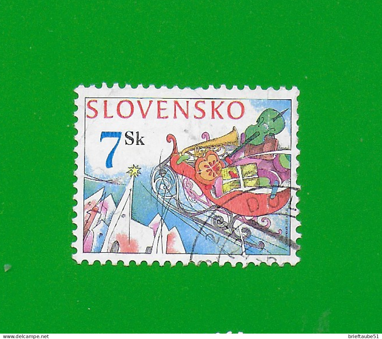 SLOVAKIA REPUBLIC 2003 Gestempelt°Used/Bedarf  MiNr. 469 "WEIHNCHTEN  #  Schlitten Mit Geschenken" - Gebruikt