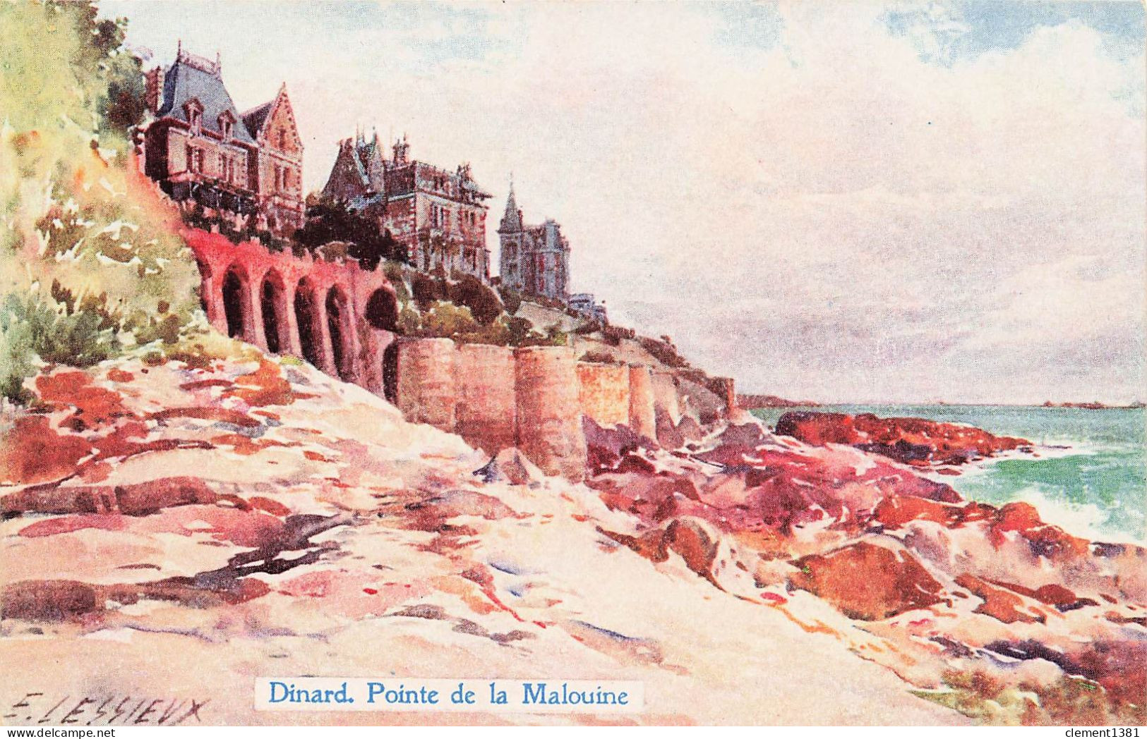 Illustrateur Illustration Lessieux Dinard Pointe De La Malouine - Lessieux