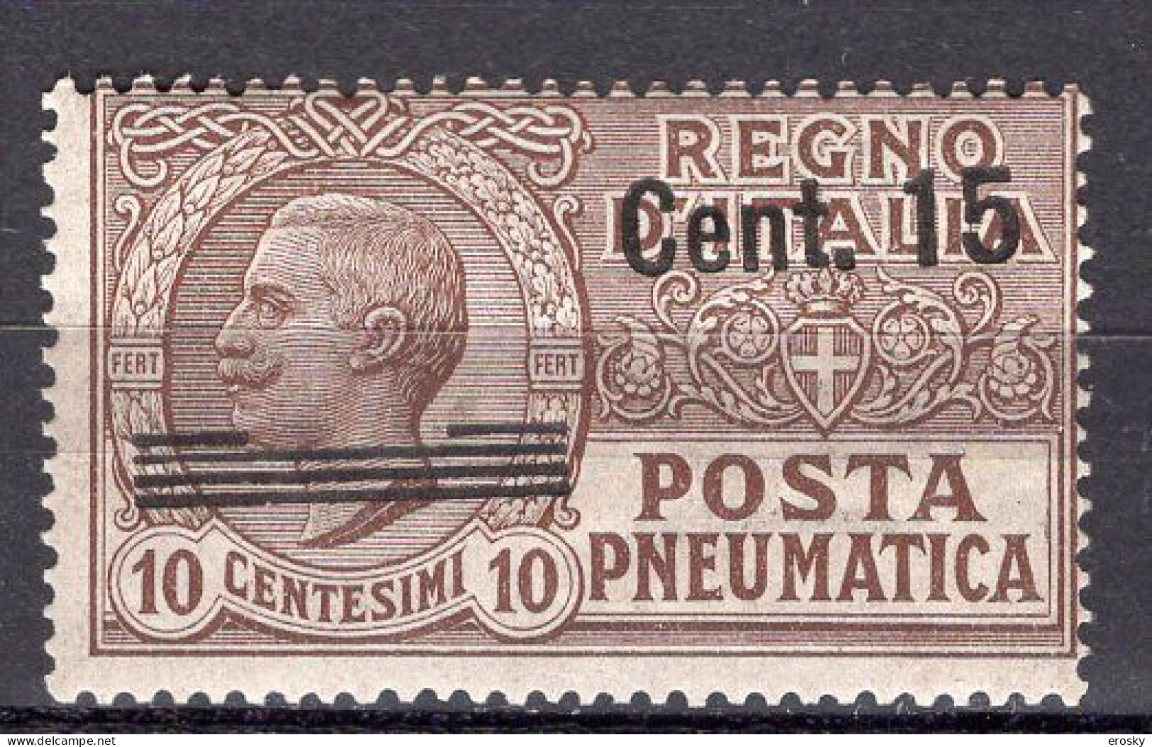 Z6070 - ITALIA REGNO PNEUMATICA SASSONE N°4c **  SOPRASTAMPA SPOSTATA - Pneumatische Post