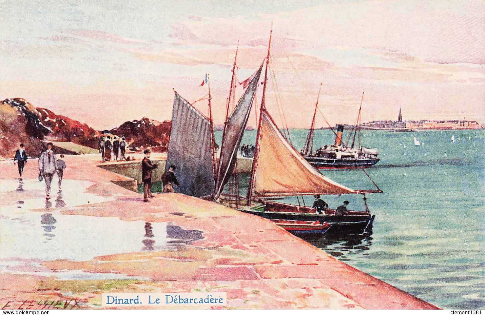 Illustrateur Illustration Lessieux Dinard Le Debarcadere - Lessieux