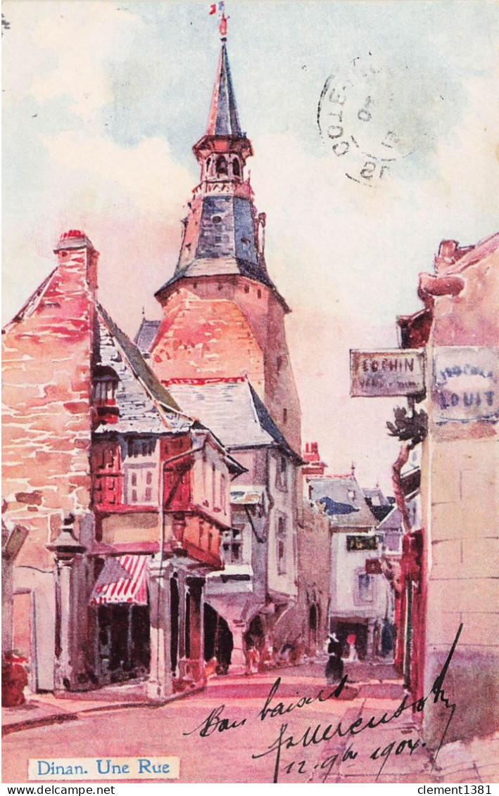 Illustrateur Illustration Lessieux Dinan Une Rue - Lessieux