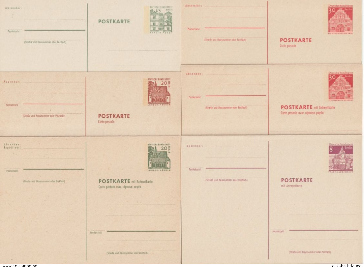 BERLIN - 1959/1966 - 13 CARTES ENTIER DIFFERENTES NEUVES - Postkaarten - Ongebruikt