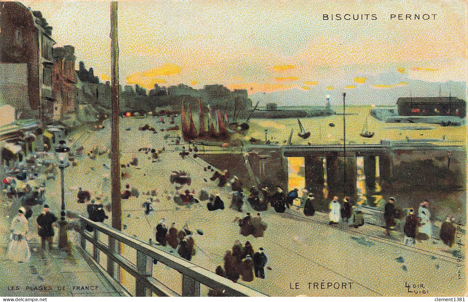 Illustrateur Illustration Luigi Loir Biscuits Pernot Les Plages De France Le Treport - Loir