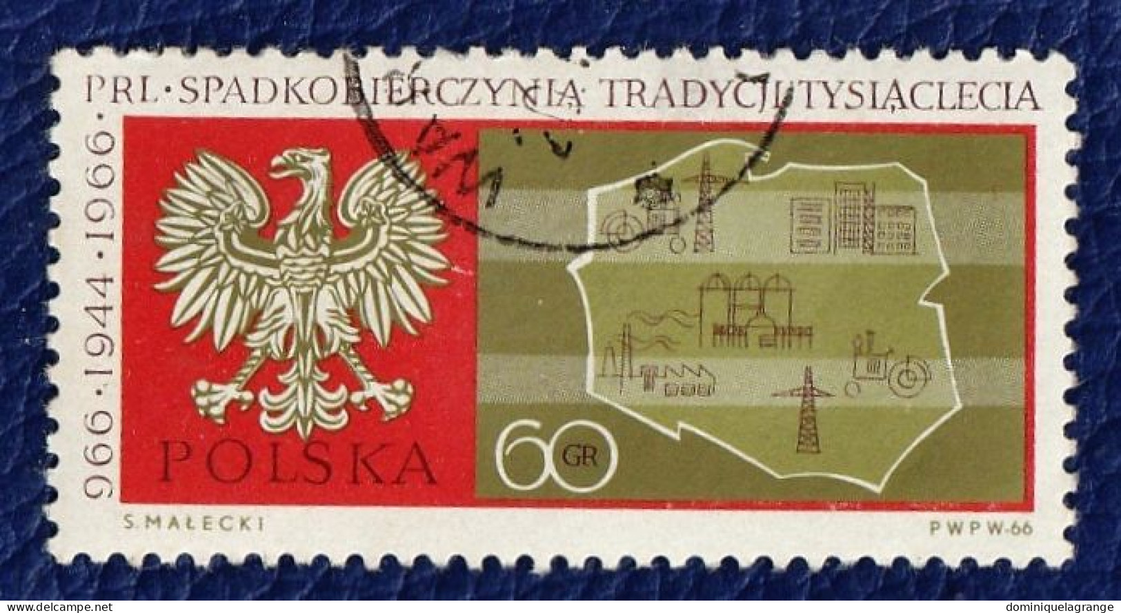 10 timbres de Pologne "armoiries" de 1950 à 1966