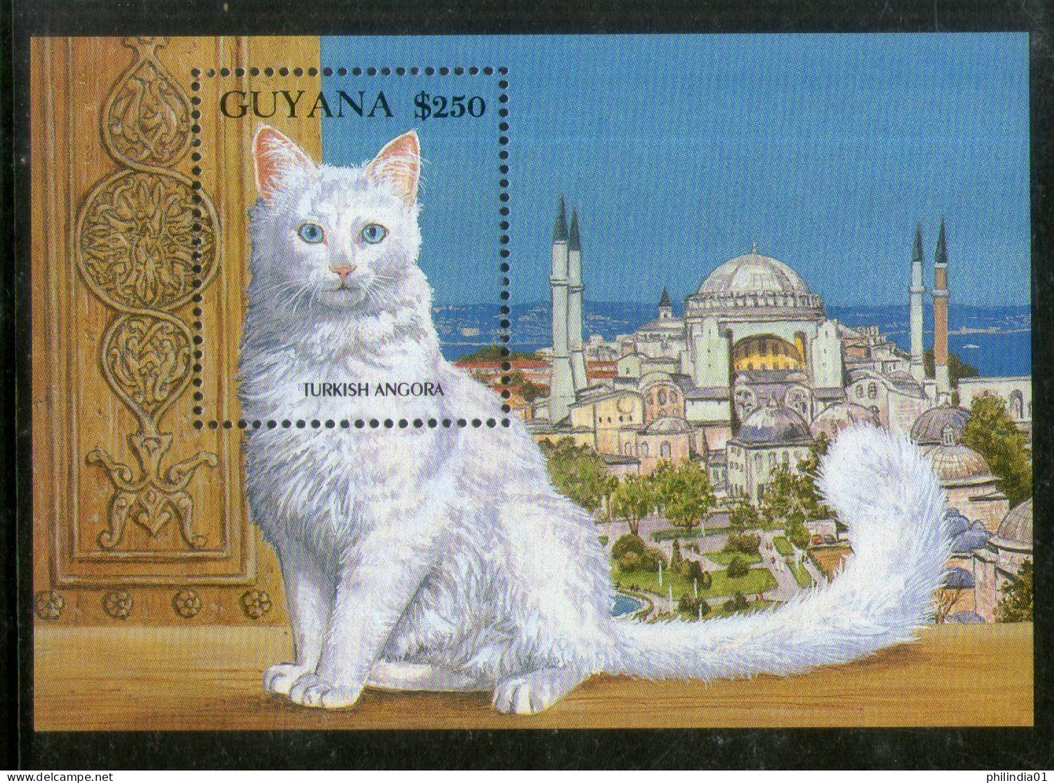 Guyana 1992 Turkish Angora Cat Domestic Animals Sc 2590 M/s MNH # 5723 - Other & Unclassified