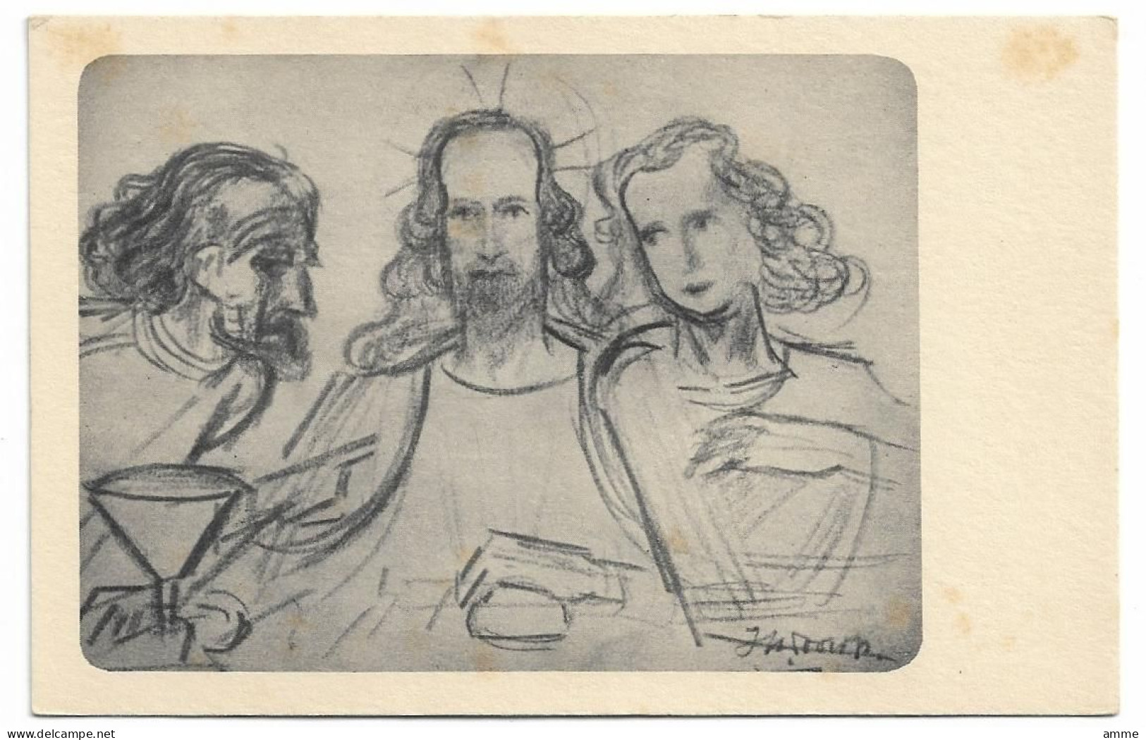 Vintage Postcard  *  Illustrator Jan Toorop  (Fragment Heilig Avondmaal) - Toorop, Jan