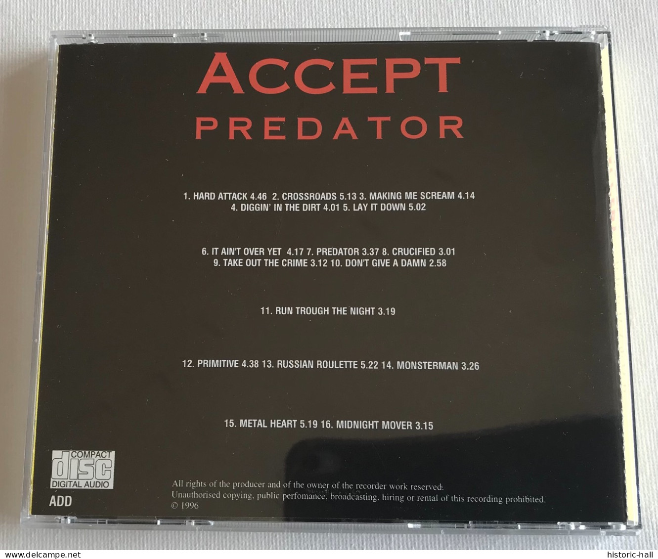 ACCEPT - Predator - CD - 1996 - RUSSIAN Press - Hard Rock & Metal