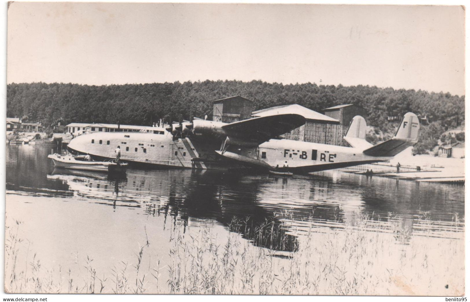 CARTE-PHOTO D'un Hydravion LATE 631,à Biscarrosse En 1942. - 1939-1945: II Guerra