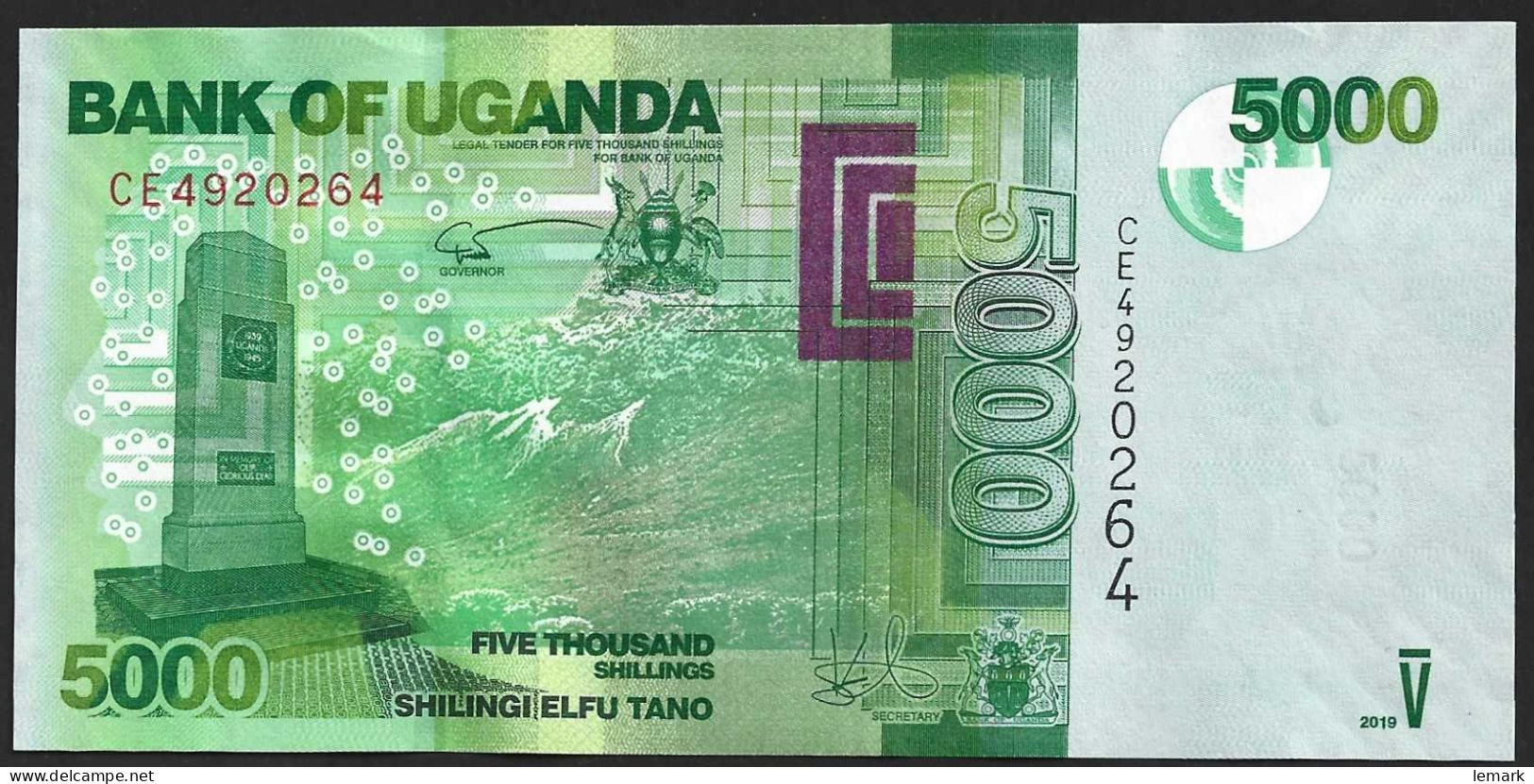 Uganda 5000 Shilling 2021 P49f UNC - Ouganda