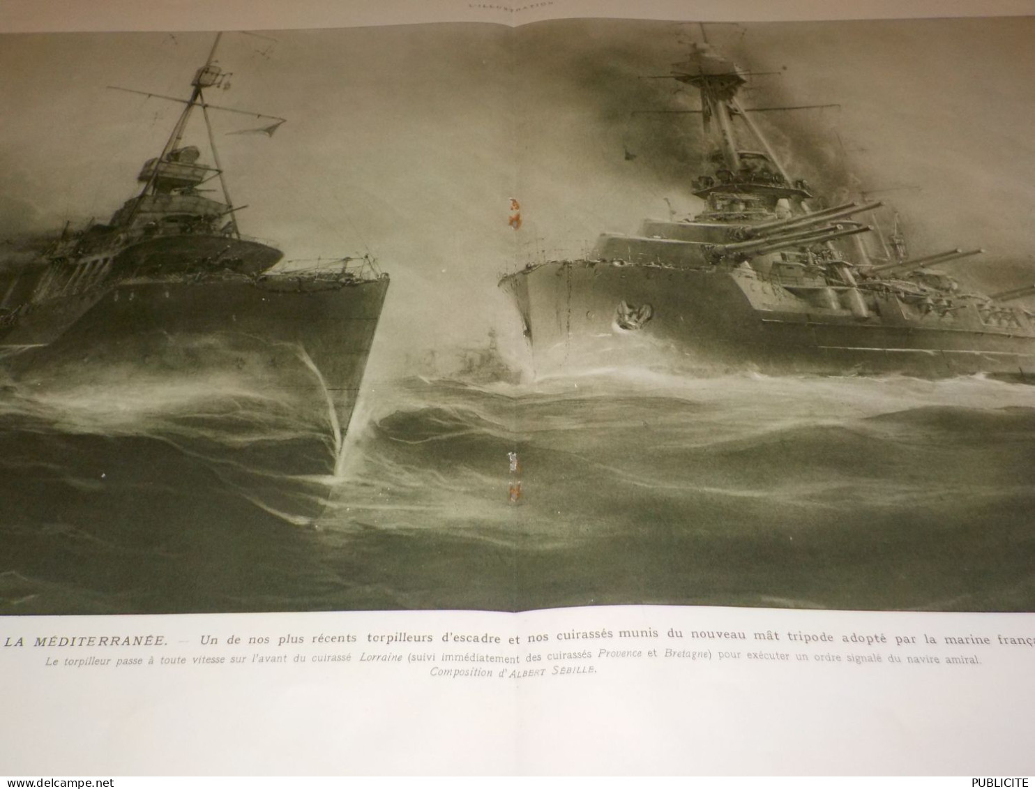 PHOTO TCUIRASSE ET CROISSEUR MANOEUVRE MEDITERRANEE 1923 - Boats